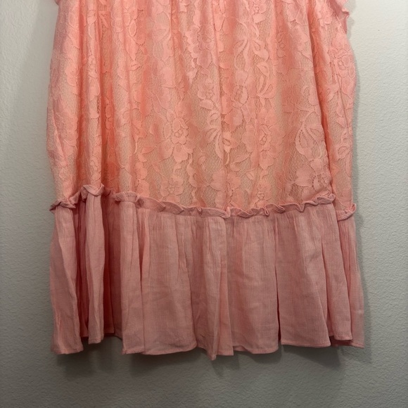 Suzanne Betro Blush Textured Tunic Plus Size 1X Floral Blouse Sheer Feminine - Picture 13 of 15